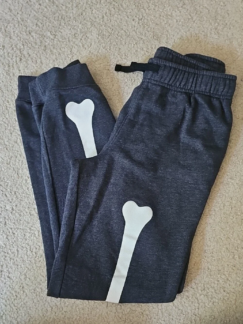 Cat & Jack Dark Gray Joggers with White Bone Graphic